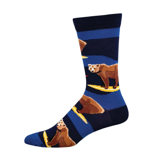 Men's Socksmith Beary Good Surf Bamboo Socks - Navy