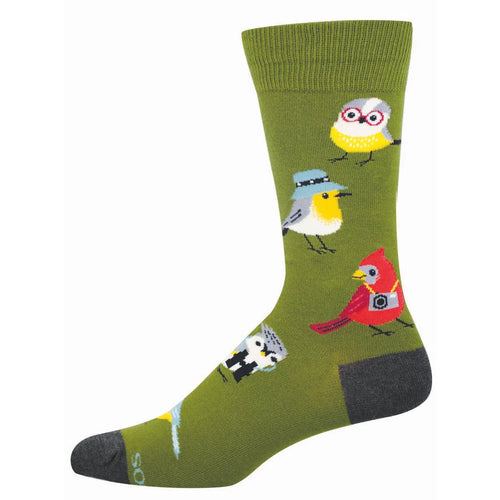 Men's Socksmith Bird Is The Nerd Cotton Crew Socks - Green
