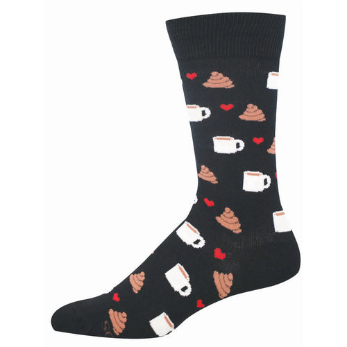 Men's Socksmith Coffee Makes You Poop Cotton Crew Socks - Black