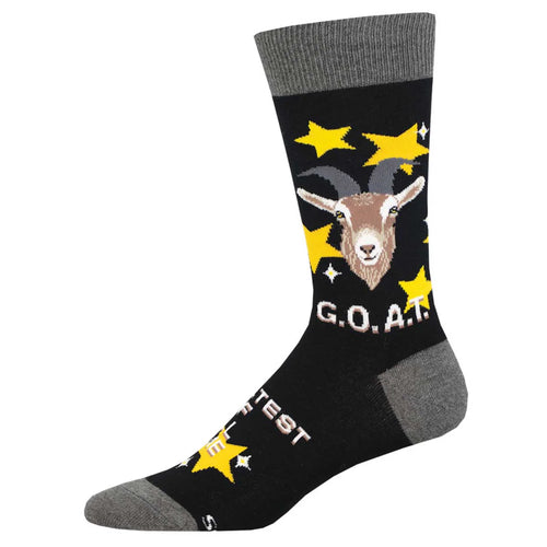 Men's Socksmith Goat Cotton Crew Socks - Black