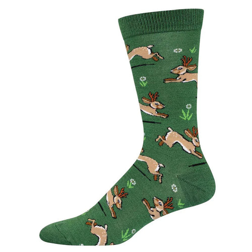 Men's Socksmith Jolly Jackalopes Bamboo Socks - Green Heather
