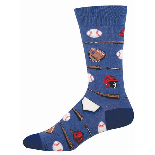 Men's Socksmith Playing Hardball Cotton Crew Socks - Blue Heather