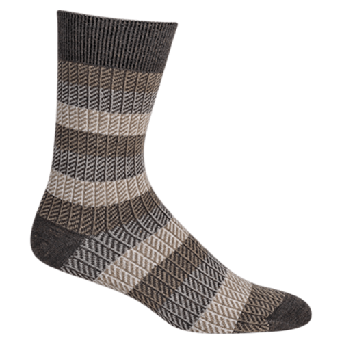 Men's Sockwell Ticking Tweed Essential Comfort Crew Socks - Mushroom