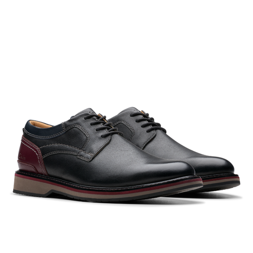 Men's Clarks Monahan Plain - Black Leather