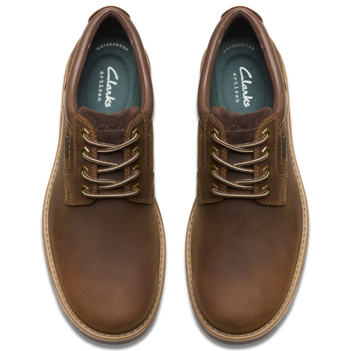 Men's Clarks Morwell Plain Waterproof - Beeswax Leather