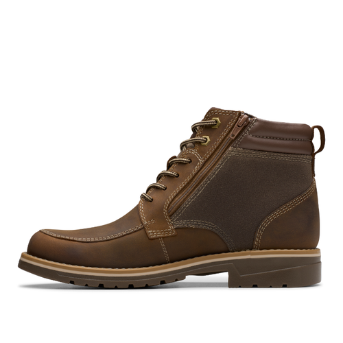 Men's Clarks Morwell Zip Waterproof - Beeswax Leather