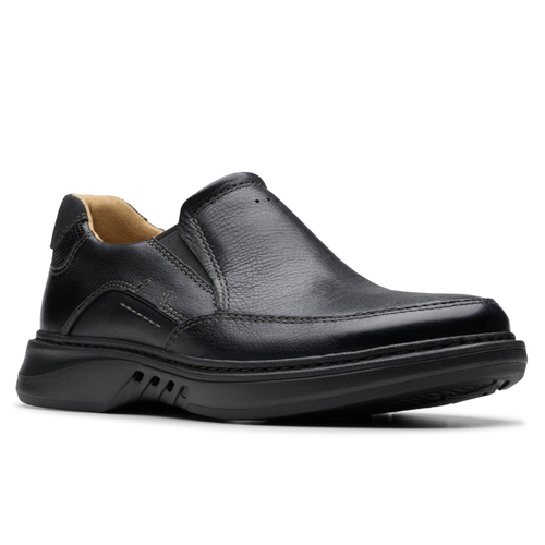 Men's Clarks Un Briley Step - Black Leather