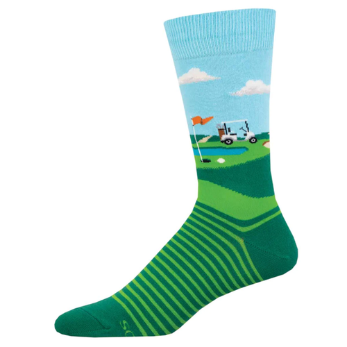 Men's Socksmith Fore Putt Cotton Crew Socks - Green