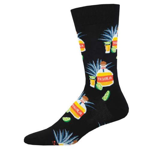 Men's Socksmith Tequila and Lime Cotton Crew Socks - Black