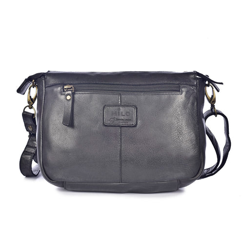 Milo Genuine Leather Dolcezza Crossbody Bag - Black