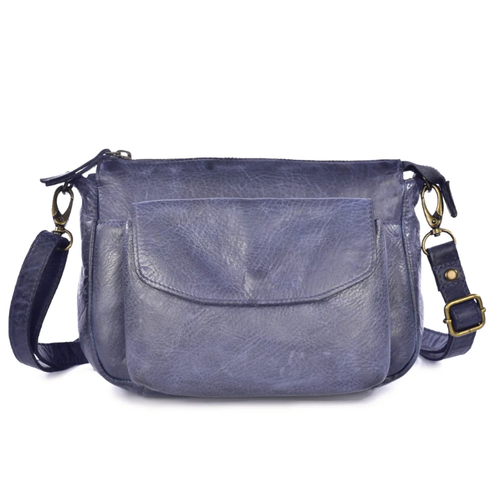 Milo Genuine Leather Dolcezza Crossbody Organizer - Navy