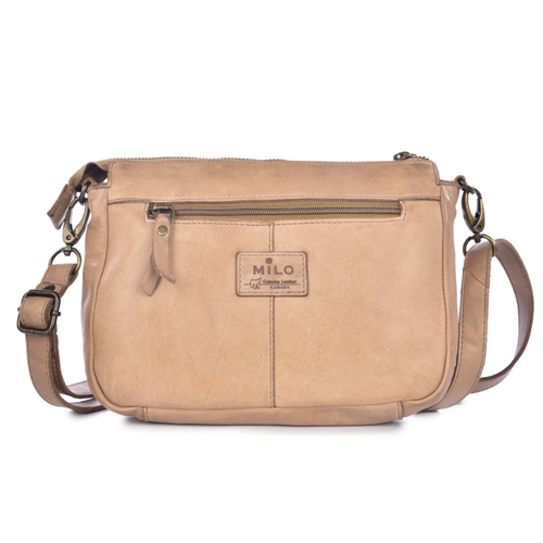 Milo Genuine Leather Dolcezza Crossbody Organizer - Taupe