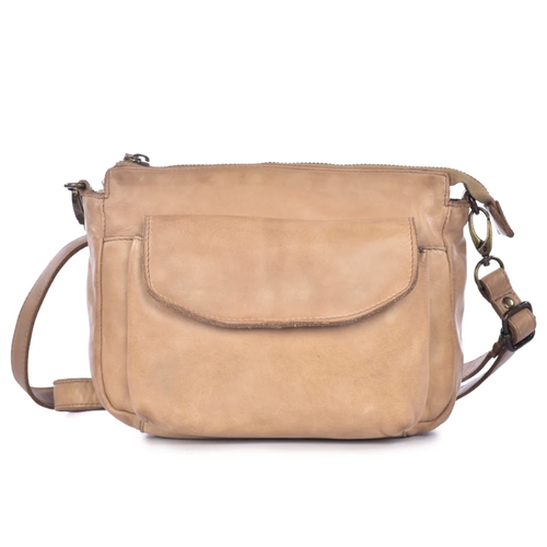 Milo Genuine Leather Dolcezza Crossbody Organizer - Taupe