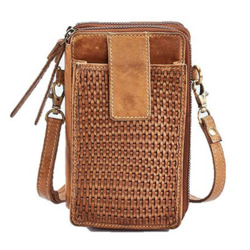 Milo Genuine Leather Ella Cell Phone Double Zip Wallet - Buckskin