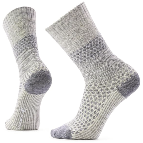 Smartwool Everyday Popcorn Cable Crew Socks - Light Gray