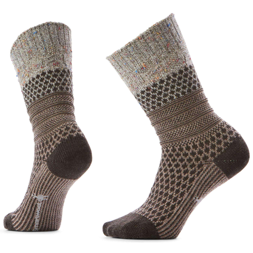 Smartwool Everyday Popcorn Cable Crew Socks - Taupe/Natural Marl