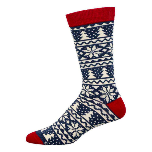 Men's Socksmith Christmas Fair Isle Bamboo Crew Socks – Blue Heather