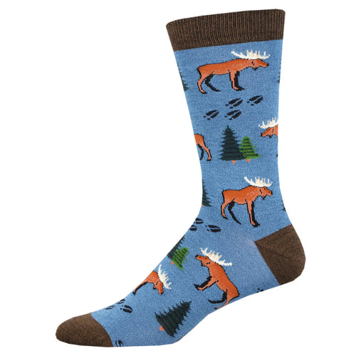 Men's Socksmith Moose Tracks Bamboo Socks – Blue Heather