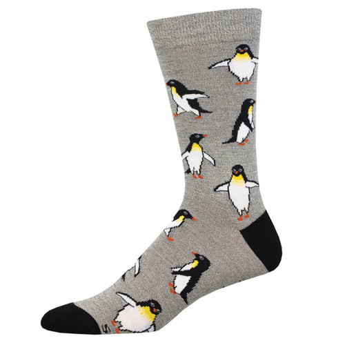 Men's Socksmith Penguin Personality Bamboo Socks – Heather Grey