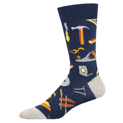 Men's Socksmith Can You Fix It? Crew Socks – Navy Heather