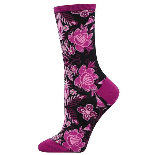 Socksmith Fiesta Floral Cotton Crew Socks – Black