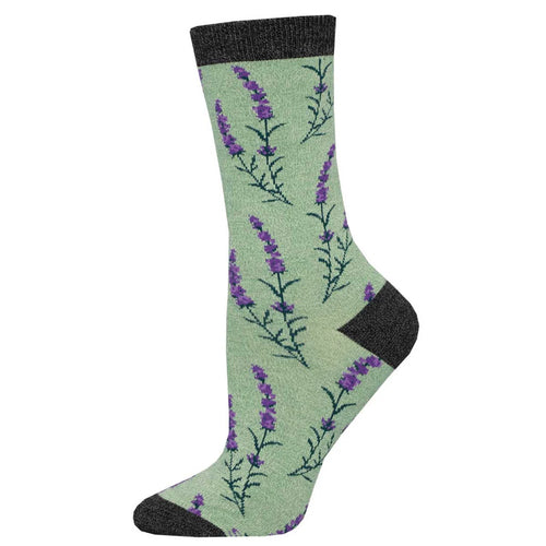 Women's Socksmith Lovely Lavender Crew Socks – Green Heather