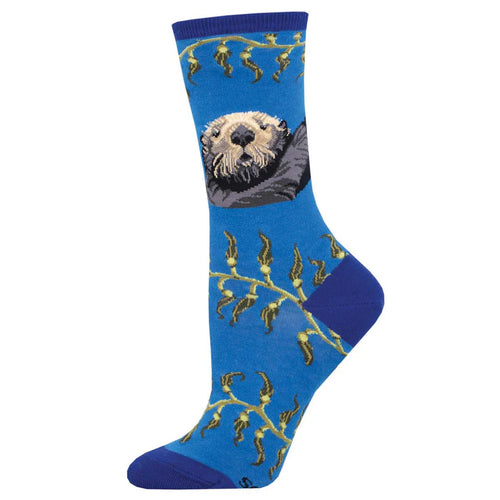 Women's Socksmith Sea Otter Crew Socks – Blue