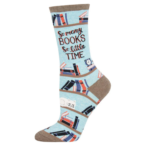 Women's Socksmith Time For A Good Book Crew Socks - Blue Heather