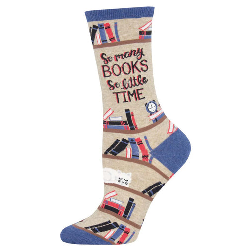 Women's Socksmith Time For A Good Book Crew Socks - Hemp Heather