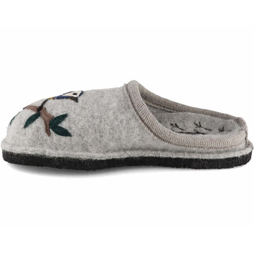 Women's Haflinger Songbird Whimsical Slipper - Silver Grey