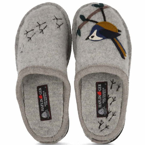 Women's Haflinger Songbird Whimsical Slipper - Silver Grey