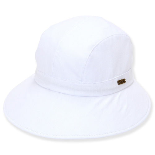 Sun 'N' Sand Hat With Tapered Back - White