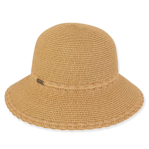 Sun 'N' Sand Noelle Paper Braid Bucket Hat with 2.75" Brim - Tan