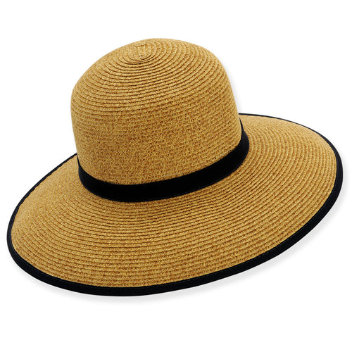 Sun 'N' Sand Pearl Cove Paper Braid Backless 4" Brim Hat - Black