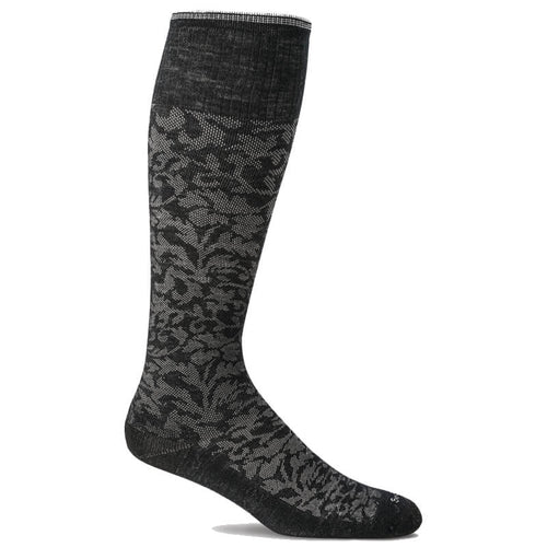 Women’s Sockwell Damask Moderate Graduated Compression Socks – Black