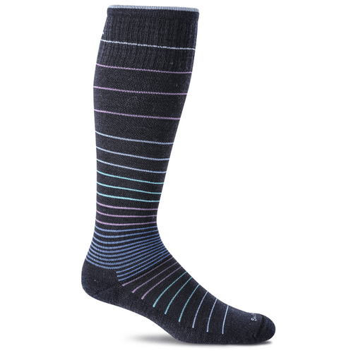 Women's Sockwell Circulator Moderate Graduated Compression Socks – Navy Stripe