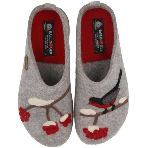 Women's Haflinger Winterbird Whimsical Clog - Silver Grey