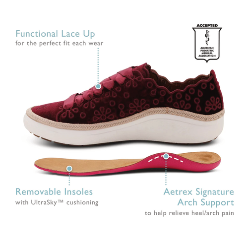 Women's Aetrex Charlotte - Burgundy Velvet