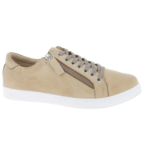 Women's Andrea Conti Low Zip Sneak - Camel