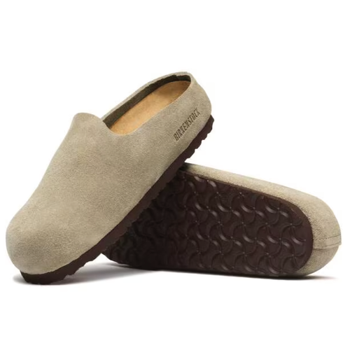Women's Birkenstock Amsterdam Wrapped - Taupe Suede