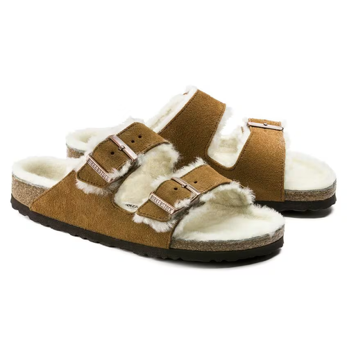 Women’s Birkenstock Arizona Shearling – Mink/Natural