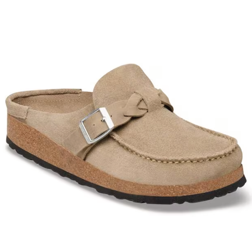 Women’s Birkenstock Buckley Braided – Taupe Suede