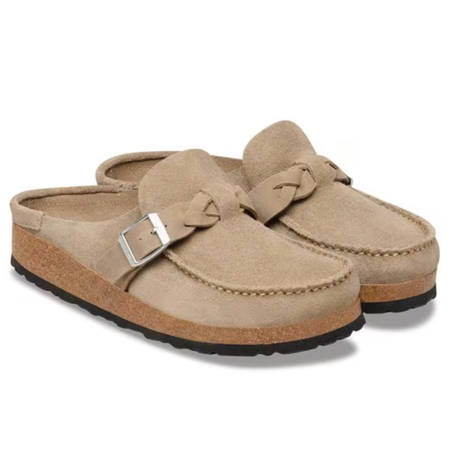 Women’s Birkenstock Buckley Braided – Taupe Suede