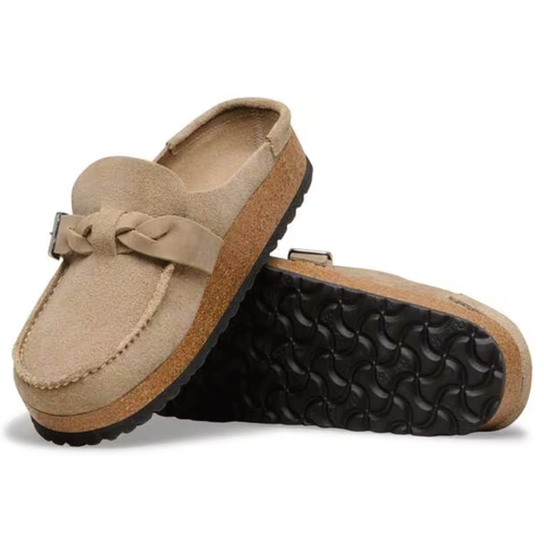 Women’s Birkenstock Buckley Braided – Taupe Suede