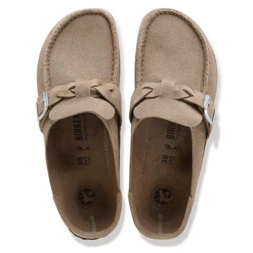 Women’s Birkenstock Buckley Braided – Taupe Suede
