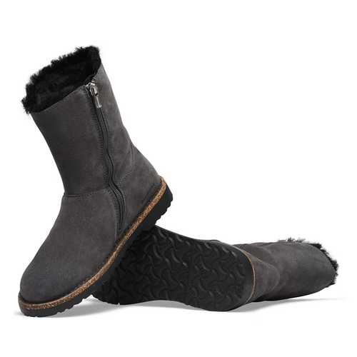 Women’s Birkenstock Uppsala Zip Shearling – Charcoal/Black