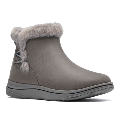 Women's Clarks Breeze Fur - Dark Grey Combi