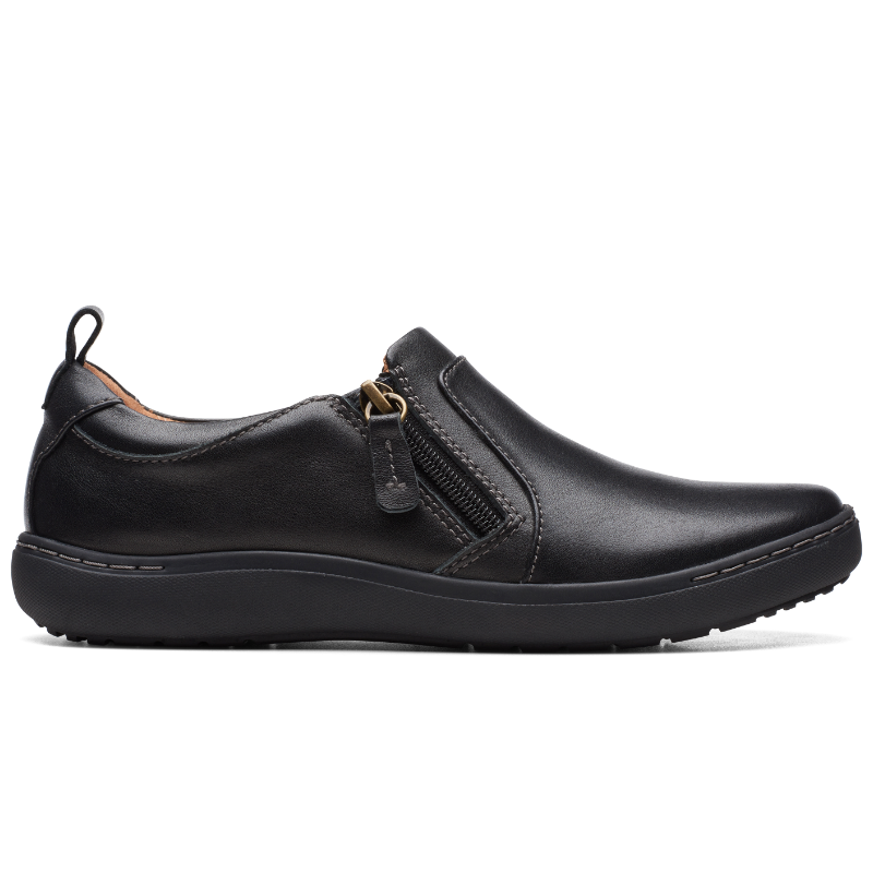 Women's Clarks Nalle Lilac - Black Leather - Stan's Shoes