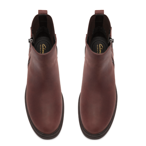 Women's Clarks Orinoco3 Zip - Dark Brown Leather