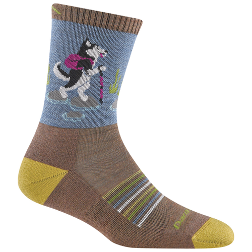 Women's Darn Tough Vermont Critter Club Micro Crew Lightweight Hiking Socks - Bark
